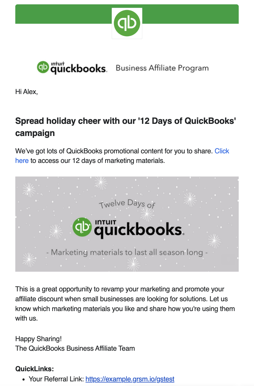 Affiliate email