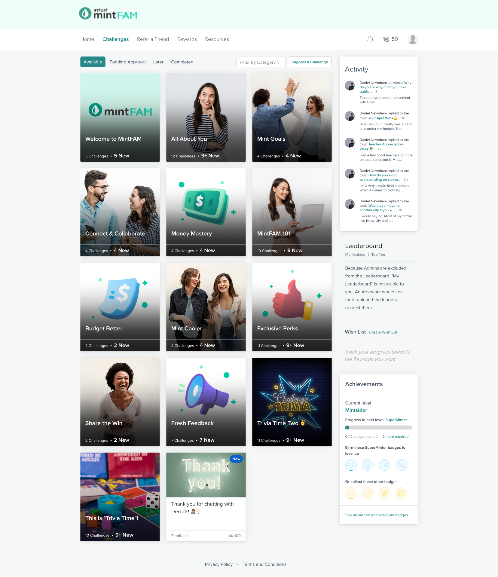 MintFam challenges